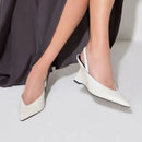 Scarpin Cecilia Slingback Anabela Em Couro Croco