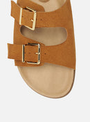 Papete Teresa em Camurça Caramelo