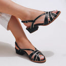 Sandália Salto Baixo Kássia com Tiras