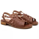 Sandália Patrícia Rasteira com Sola em Madeira