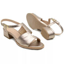 Sandália Rafaela Salto Baixo Champagne