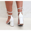 Sandália Sandra Salto Bloco De Amarração Branco