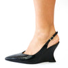 Scarpin Feminino Serena Salto Assimetrico Slingback Preto
