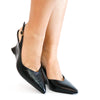 Scarpin Feminino Serena Salto Assimetrico Slingback Preto