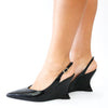 Scarpin Feminino Serena Salto Assimetrico Slingback Preto